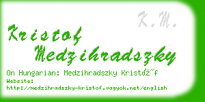 kristof medzihradszky business card